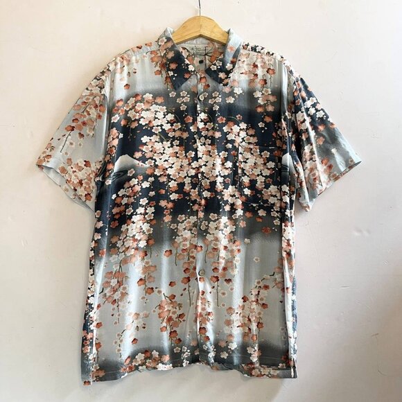 Tops - Floral Print Short Sleeve Button-Up Shirt